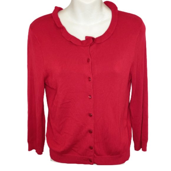 Jessica Howard Sweaters - 5/$35 Jessica Howard Red 3/4th Sleeve Cardigan -PM